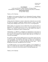 Opening statement by Ion Stavila, Deputy Minister of Foreign Affairs of the Republic of Moldova Opening statement by Ion Stavila, Deputy Minister of Foreign Affairs of the Republic of Moldova