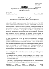Statement by the Director of the OSCE Conflict Prevention Center, working group D Statement by the Director of the OSCE Conflict Prevention Center, working group D