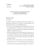 Keynote speech by Adam Daniel Rotfeld, Under-Secretary of State, Ministry of Foreign Affairs of Poland Keynote speech by Adam Daniel Rotfeld, Under-Secretary of State, Ministry of Foreign Affairs of Poland