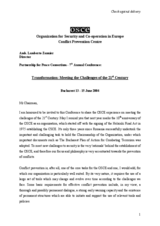 Statement by the Director of the Conflict Prevention Centre at the 7th Annual Conference of the Partnership for Peace Consortium Statement by the Director of the Conflict Prevention Centre at the 7th Annual Conference of the Partnership for Peace Consortium