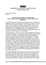 Statement by the Director of the Conflict Prevention Centre at the IPA Conference Statement by the Director of the Conflict Prevention Centre at the IPA Conference