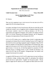 Director's situation report on the Conflict Prevention Centre's work in support the FSC activity Director's situation report on the Conflict Prevention Centre's work in support the FSC activity