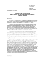 Opening statement by the Swiss delegation Opening statement by the Swiss delegation