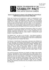 Speech by the Special Co-ordinator of the Stability Pact for South Eastern Europe, Erhard Busek