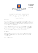 Statement by the Delegation of Norway on the ongoing violations of OSCE principles and commitments by the Russian Federation and the situation in Ukraine