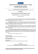 Alliance Side Events - 12 October 2012