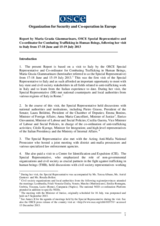 Report by OSCE Special Representative and Co-ordinator for Combating Trafficking in Human Beings, Maria Grazia Giammarinaro, following her visit to Italy, 17-18 June 2013 and 15-19 July 2013