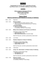 Agenda - National Experts Meeting of the Alliance Against Trafficking in Persons