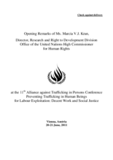 Segment 1: Speech by Marcia Kran, OHCHR