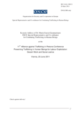 Keynote Address of OSCE Special Representative and Co-ordinator for Combating Trafficking in Human Beings, Dr. Maria Grazia Giammarinaro