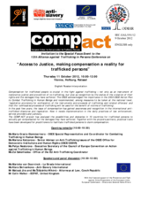 Agenda for special event by European Action for Compensation for Trafficked Persons (COMP.ACT) on 11 October 2012