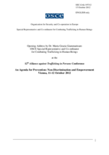 Opening: Speech by Maria Grazia Giammarinaro, OSCE Special Representative and Co-ordinator for Combating Trafficking in Human Beings