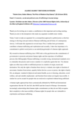 Panel 3: Presentation by Christien van den Anker, Director of the UWE Human Rights Units, University of the West of England in Bristol, UK