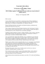 Transcript of video address by US Secretary of State Hillary Clinton