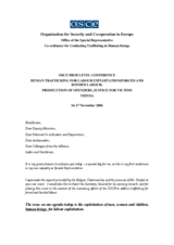 Statement by the Special Representative on Combating Trafficking in Human Beings