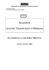 Statements of the First Meeting of the Alliance Against Trafficking in Persons