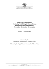 Speech by Ndioro Ndiaye, Deputy Director General, International Organization for Migration