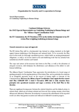 Follow-up communication of the Special Representative on Combating Trafficking in Human Beings on the draft EU Action Plan on combating trafficking in human beings