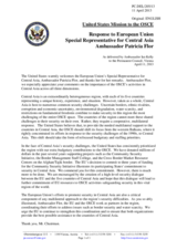 Statement by the Delegation of the United States in response to the address by the European Union Special Representative for Central Asia, Ambassador Patricia Flor