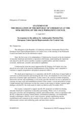 Statement by the Delegation of Uzbekistan in response to the address by the European Union Special Representative for Central Asia, Ambassador Patricia Flor