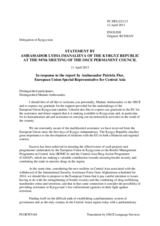 Statement by the Delegation of Kyrgyzstan in response to the address by the European Union Special Representative for Central Asia, Ambassador Patricia Flor