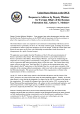 Statement by the Delegation of the United States in response to the address by the Deputy Minister for Foreign Affairs of the Russian Federation, H.E. Aleksey Y. Meshkov
