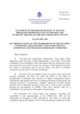 Statement by the Delegation of the Holy See in response to the presentations by the Chairpersons of the Security Committee, the Economic and Environmental Committee, and the Human Dimension Committee