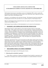 Conference document: Conclusions and Plan of Action of the Extraordinary European Council Meeting Conference document: Conclusions and Plan of Action of the Extraordinary European Council Meeting