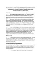 Day 2 - WG 3: The Role of Customs and the World Customs Organization in border management Day 2 - WG 3: The Role of Customs and the World Customs Organization in border management