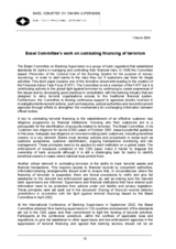 Day 2 - WG 1: Basel Committee's work on combating financing of terrorism Day 2 - WG 1: Basel Committee's work on combating financing of terrorism