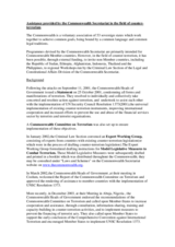 Conference document: Assistance provided by the Commonwealth Secretariat in the field of counter-terrorism Conference document: Assistance provided by the Commonwealth Secretariat in the field of counter-terrorism