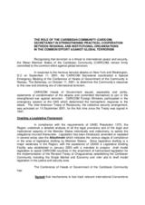 Conference Document: Role of the Caribbean Community in Strengthening International Co-operation Conference Document: Role of the Caribbean Community in Strengthening International Co-operation