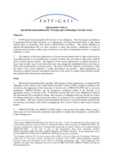 Day 1 - Non-Banking Conduits: FATF Interpretative Note to Special Recommendation III, Freezing and Confiscating Terrorist Assets Day 1 - Non-Banking Conduits: FATF Interpretative Note to Special Recommendation III, Freezing and Confiscating Terrorist Assets