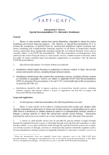 Day 1 - Non-Banking Conduits: FATF Interpretative Note to Special Recommendation VI, Alternative Remittance Day 1 - Non-Banking Conduits: FATF Interpretative Note to Special Recommendation VI, Alternative Remittance