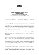 Day 1 - Opening: OSCE Secretary General opening statement Day 1 - Opening: OSCE Secretary General opening statement