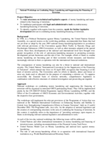 Background information on the National Workshops on Combating Money Laundering and Suppressing the Financing of Terrorism