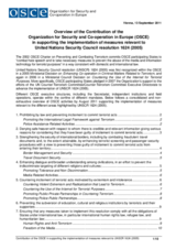 Overview of the contribution of the OSCE in supporting the implementation of measures relevant to UN Security Council resolution 1624 (2005)