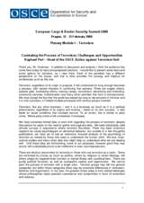 "Combating the Process of Terrorism: Challenges and Opportunities" by Raphael Perl, OSCE Head on Anti-Terrorism Issues
