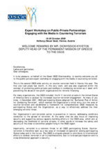 Welcoming remarks by Dionyssios Kyvetos, Deputy Head, Permanent Mission of Greece to the OSCE