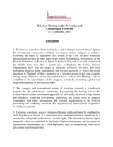 Conclusions of the Second Lisbon Meeting on the Prevention and Combating of Terrorism