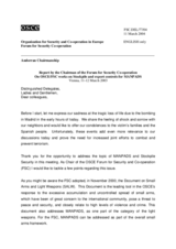 Day 1 - Manpads: OSCE FSC presentation Day 1 - Manpads: OSCE FSC presentation