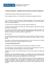Article by the Head of the Action against Terrorism Unit in "Die Presse"