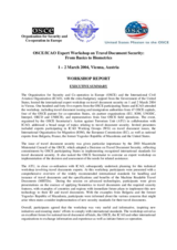 Summary of the OSCE/ICAO Expert Workshop on Travel Document Security