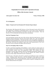 Passport and Travel Document MC Decision Progress Report