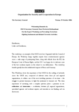 Welcoming remarks by OSCE Secretary General Marc Perrin de Brichambaut