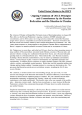 Statement by the Delegation of the United States of America on the ongoing violations of OSCE principles and commitments by the Russian Federation and the situation in Ukraine