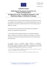 Statement by the Italian EU Presidency on the so-called “presidential elections” in Abkhazia, Georgia, held on 24 August 2014