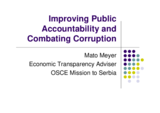 Presentation by Mato Meyer, Economic Transparency Adviser, OSCE Mission to Serbia