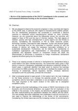 Statement by the Delegation of Switzerland: "Review of the implementation of the OSCE Commitments in the economic and environmental dimension focusing on the investment climate" Statement by the Delegation of Switzerland: "Review of the implementation of the OSCE Commitments in the economic and environmental dimension focusing on the investment climate"