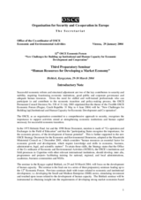 Introductory note and draft agenda for the third preparatory seminar for the 12th OSCE Economic Forum